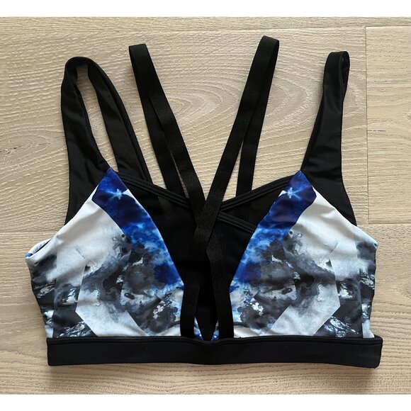 Indi Pole Wear Cross Top in Black Ice Print - Picture 1 of 5